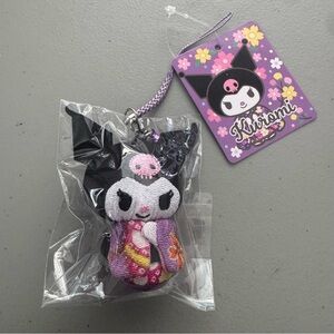 New Sanrio KUROMI 3” Keychain Plushie in a Kimono
